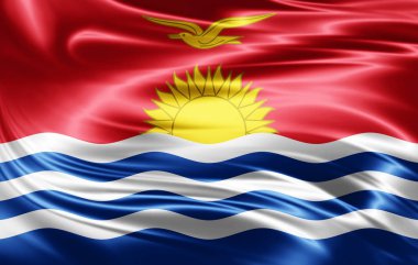 Kiribati bayrağı ile kopya alanı metin - 3d çizim için    