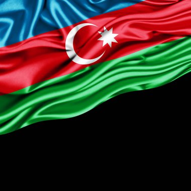 Azerbaycan bayrağı ile kopya alanı metin - 3d çizim için    