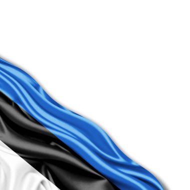 Estonya bayrağı ile kopya alanı metin - 3d çizim için    