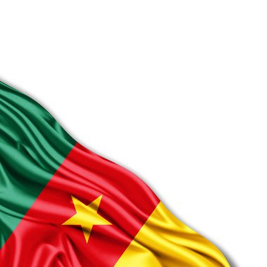 Kamerun bayrağı ile kopya alanı metin - 3d çizim için    