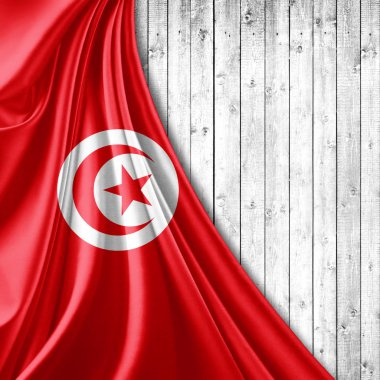 Tunus bayrağı ile kopya alanı metin - 3d çizim için    