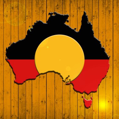 Aborjin Avustralya bayrağı ile kopya alanı metin veya resimler 