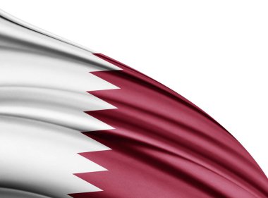 Katar bayrağı ile kopya alanı metin - 3d çizim için    