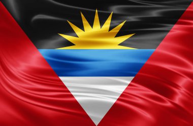 Antigua bayrağı ile kopya alanı metin - 3d çizim için    