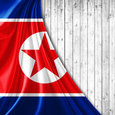 Kuzey Kore bayrağı ile kopya alanı metin - 3d çizim için    