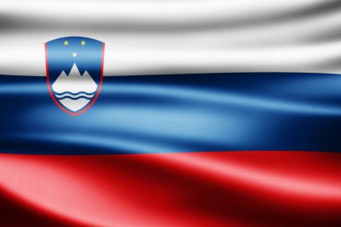 Slovenya bayrağı ile kopya alanı metin - 3d çizim için    