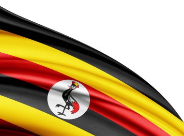 Uganda bayrağıyla kopya alanı metin - 3d çizim için    