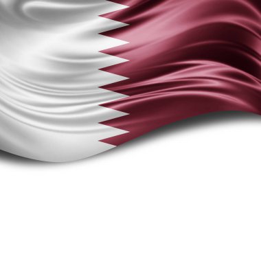 Katar bayrağı ile kopya alanı metin - 3d çizim için    