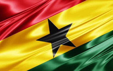 Gana bayrağı ile kopya alanı metin - 3d çizim için    