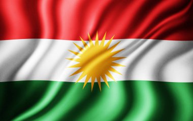 Kürdistan bayrağı ile kopya alanı metin - 3d çizim için    