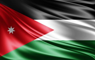 Kopya alanı için metin - 3d çizim ile Ürdün bayrağı    