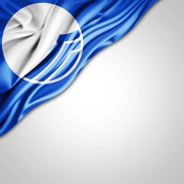 Mavi bayrak ipek - 3d şekil