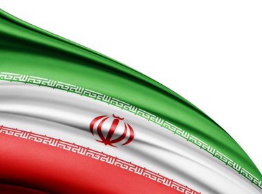 Iran bayrağı ile kopya alanı metin - 3d çizim için    