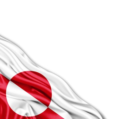 Grönland bayrakla kopya alanı metin - 3d çizim için    