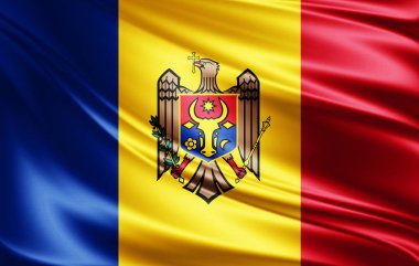 Moldova bayrağı ile kopya alanı metin - 3d çizim için    