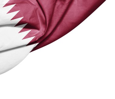 Katar bayrağı ile kopya alanı metin - 3d çizim için    