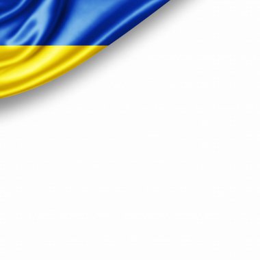 Ukrayna bayrağı ile kopya alanı metin - 3d çizim için    