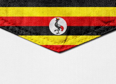 Kopya alanı metin veya resim, beyaz arka plan için Uganda bayrağıyla 