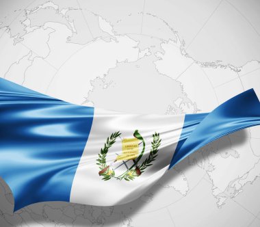 Guatemala bayrağı ile kopya alanı metin - 3d çizim için    