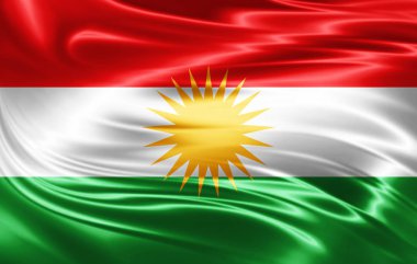 Kürdistan bayrağı ile kopya alanı metin - 3d çizim için    