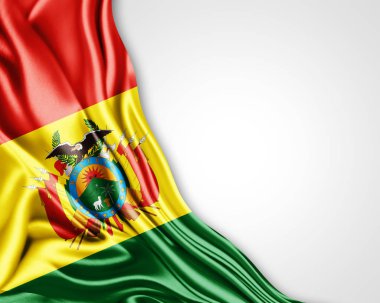 Bolivya'nın bayrakla kopya alanı metin - 3d çizim için    