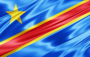 Metin - 3d çizim için kopya alanı ile Kongo Demokratik Cumhuriyeti bayrağı    
