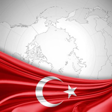 Metin - 3d çizim için kopya alanı ile Türkiye'nin bayrak    