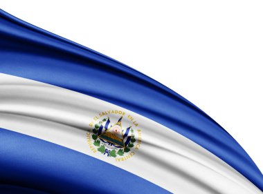 El Salvador bayrakla kopya alanı metin - 3d çizim için    