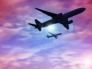 gökyüzü arka planda uçan uçaklar