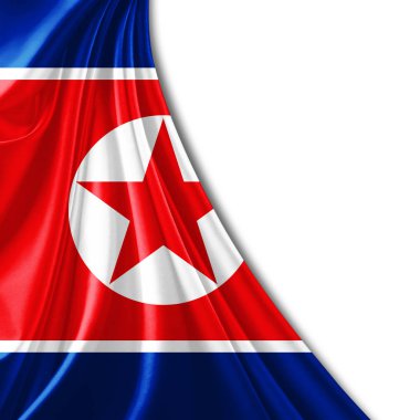 Kuzey Kore bayrağı ile kopya alanı metin - 3d çizim için    