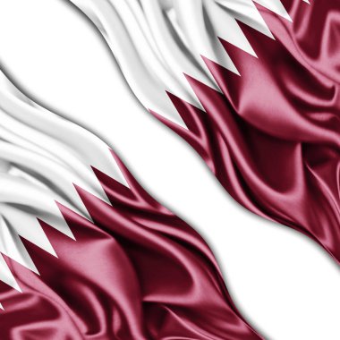 Katar bayrağı ile kopya alanı metin - 3d çizim için    