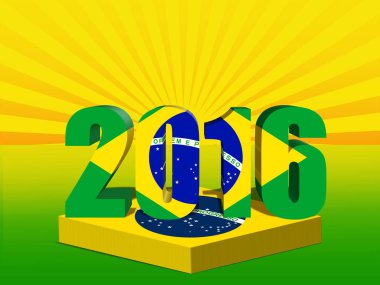 2016, Brezilya bayrağı ile metin veya resimler için yer kopyalayın. 