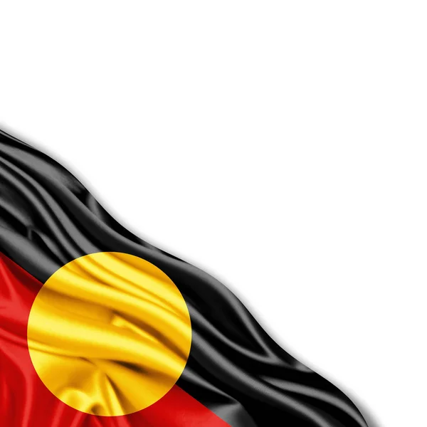 Bandera Australia Aborigen Con Espacio Copia Para Texto Sobre Fondo — Foto de Stock