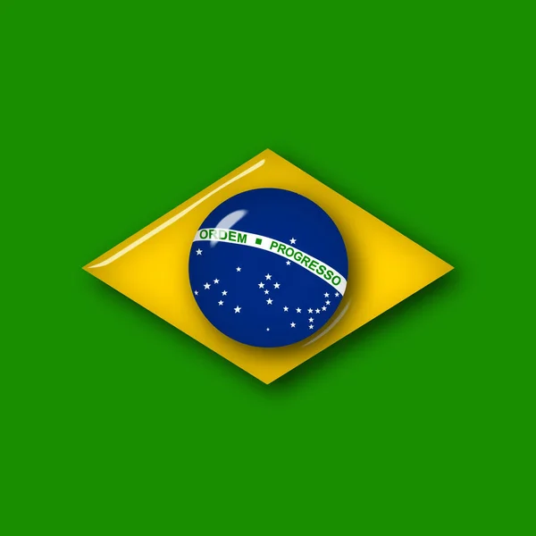Vlag Van Brazilië Een Abstracte Achtergrond Illustratie — Stockfoto