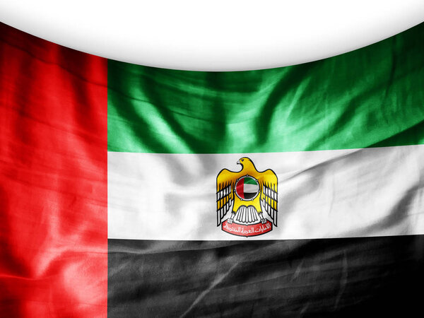 Flag of united arab emirates with copy space for your text  - 3D illustration    