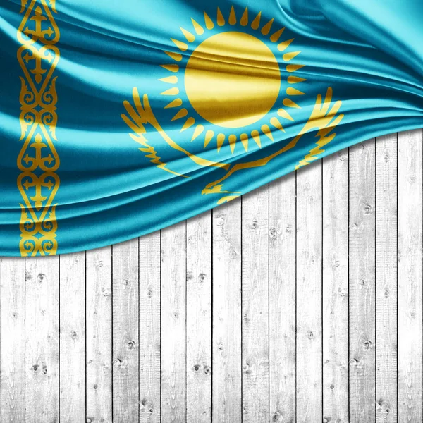 Flag Kazakhstan Copy Space Your Text Illustration — Stock Photo, Image