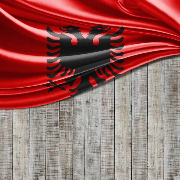 Kopya Alanı Için Metin Çizim Ile Arnavutluk Bayrağı — Stok fotoğraf