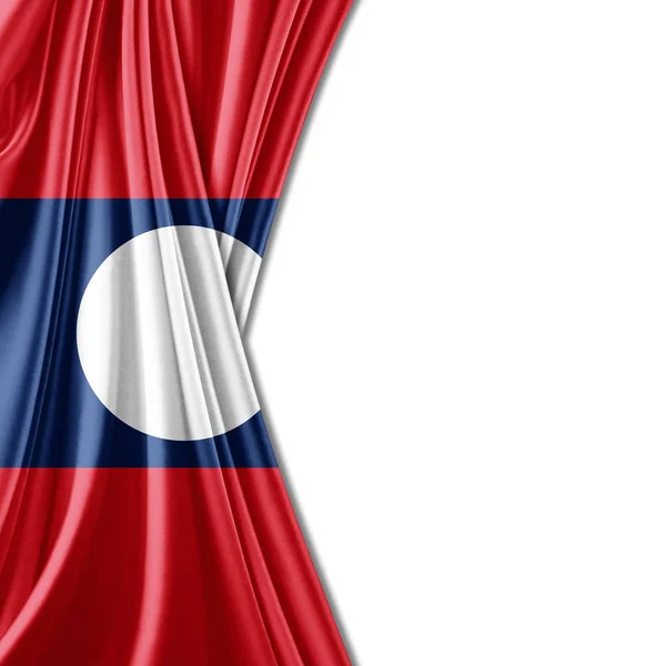 Flagge Von Laos Mit Kopierplatz Für Ihren Text Illustration — Stockfoto