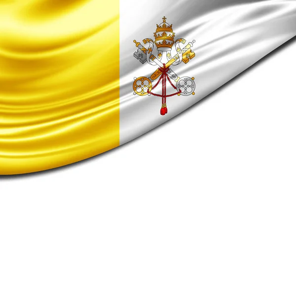 Vatikanische Stadtfahne Mit Kopierplatz Für Text Oder Bilder Und Weißem — Stockfoto