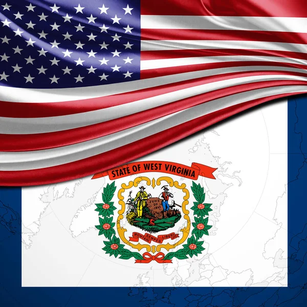 Virginia Flag Und Usa Flag Hintergrund — Stockfoto