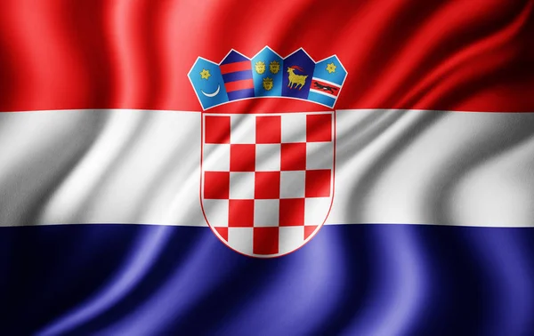 Bandera Croacia Con Espacio Copia Para Texto Ilustración — Foto de Stock