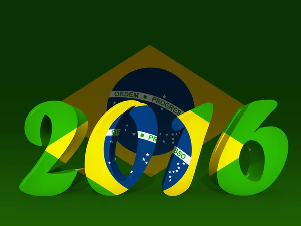 2016 Brasilianische Flagge Mit Kopierplatz Für Ihre Texte Oder Bilder — Stockfoto