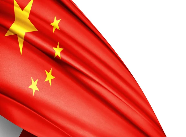 Прапор Китаю Копію Простір Тексту Білий Фон Ілюстрація — стокове фото