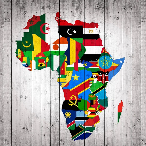 Afrika kıtası bayraklardan yapılmış, Illustration 