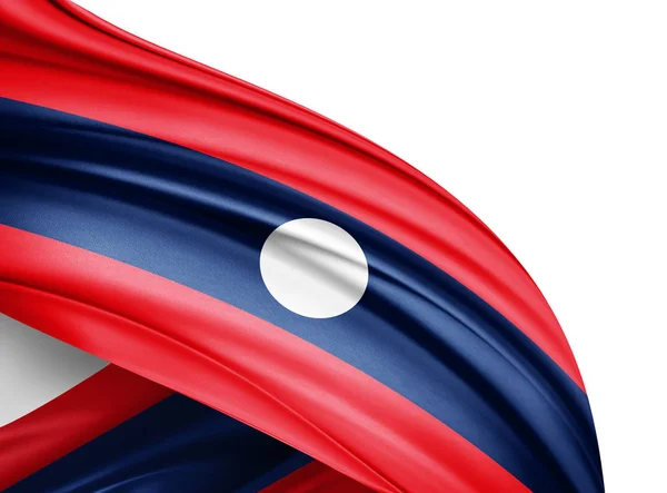 Flagge Von Laos Mit Kopierplatz Für Ihren Text Illustration — Stockfoto