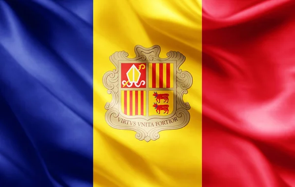 Bandera Andorra Con Espacio Para Copiar Texto Ilustración — Foto de Stock