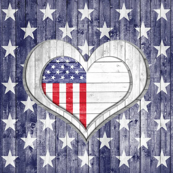 Usa Flag Heart Sign Copy Space Your Text Images — Stock Photo, Image