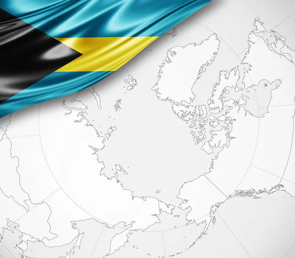 Bahamalar bayrağı ile kopya alanı metin - 3d çizim için    