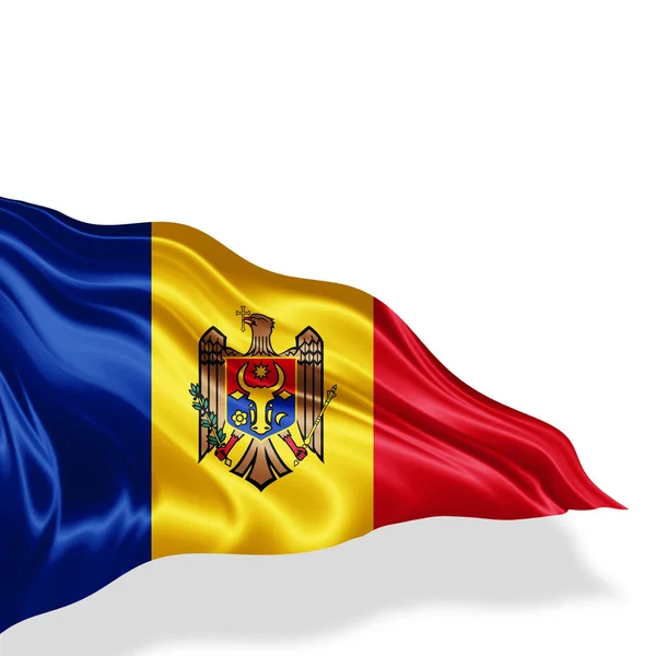 Vlag Van Moldavië Met Kopie Ruimte Voor Tekst Illustratie — Stockfoto