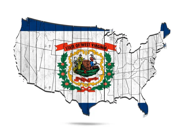 Bandiera West Virginia Con Spazio Copia Testo Immagini — Foto Stock